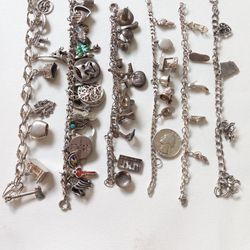 $380/all! Awesome Silver Charm Bracelets Collection 