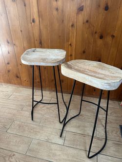 Counter stools with metal frame (set of 2)