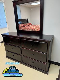 Six drawer dresser Cherry with mirror new cajonera Comoda mueble