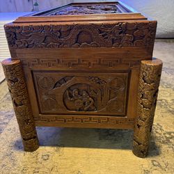 Ornately Handcarved Wooden Chest