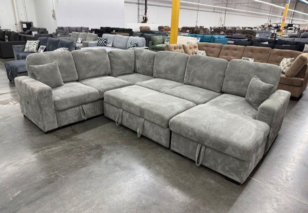 ✅️✅️4-Piece Convertible Sectional
Sleeper Sofa, Chaise Storage, Sofa Storage & USB Port✅️✅️
