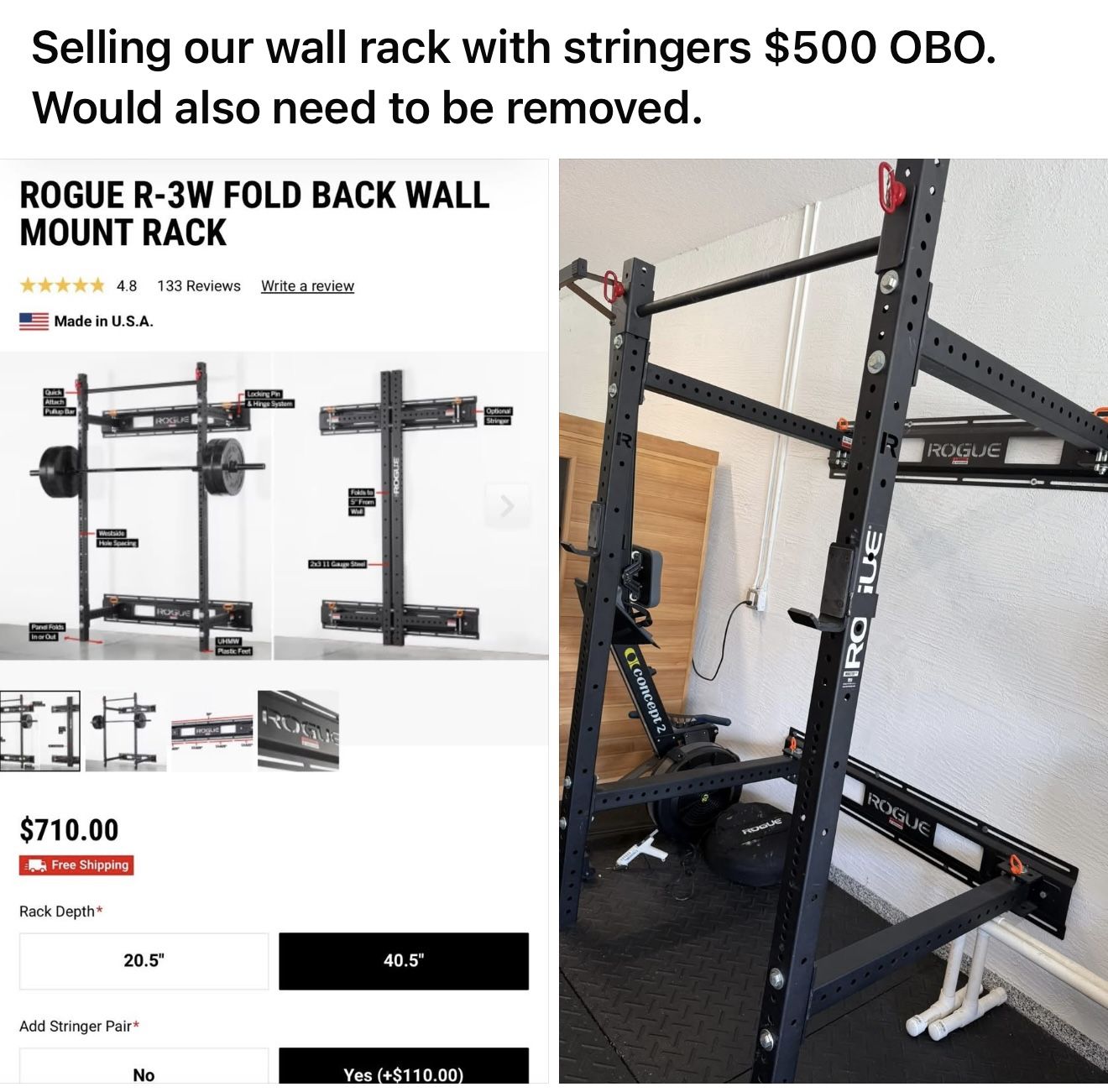 Rogue Wall Mount Rack