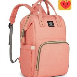 Coral/salmon Diaper Bag 