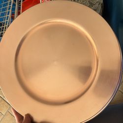 8 Blush Rose Gold Round Charger Plates