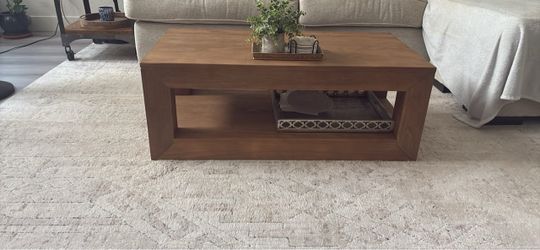 Modern solid wood coffee table.  41 x 20 x 15 in