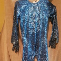 Boys Blue Lizard Monster Jumpsuit