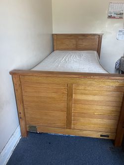 very clean twin bed with mattress and spring box for $50