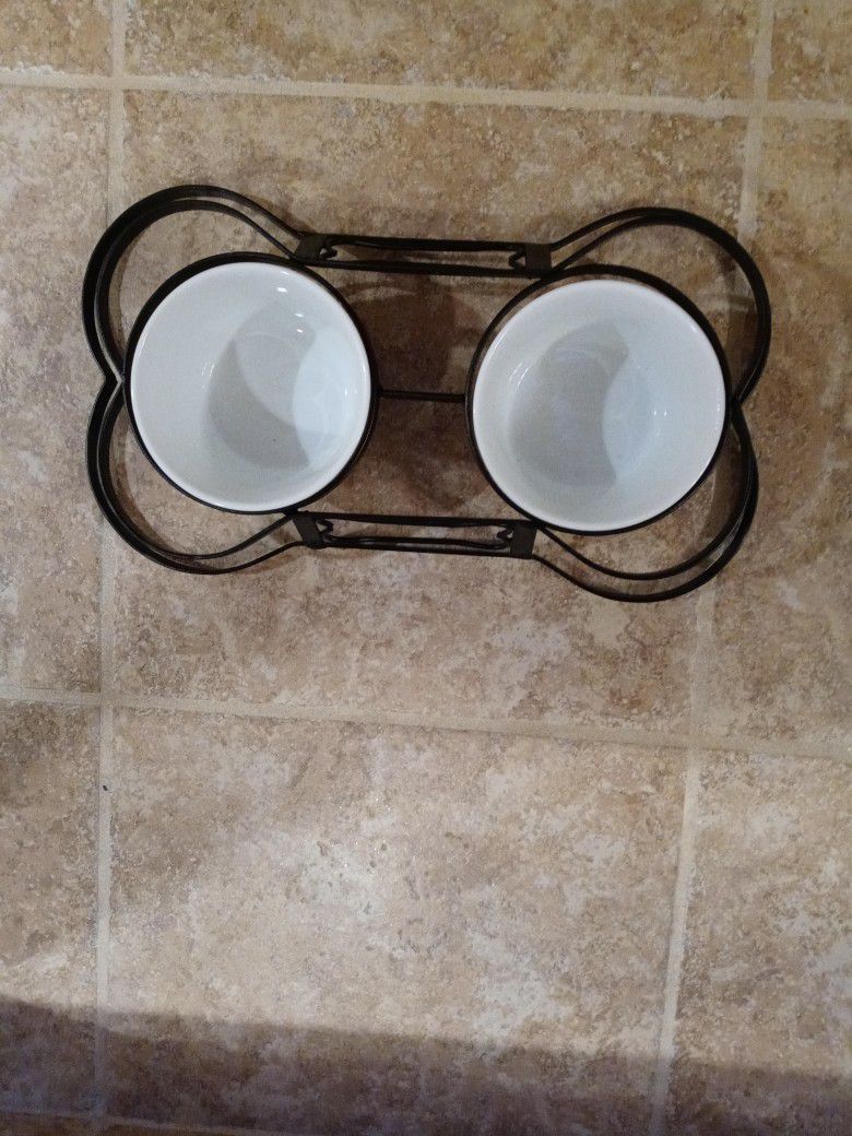 Dog Bowls and Stand  S/M