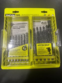RYOBI Black Oxide Hex Shank Twist Drill Bit Set (25-Piece)