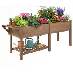 New Elevated Wooden Garden Bed