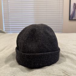 Vintage Gray Wool Felt Lined Beanie Style Hat