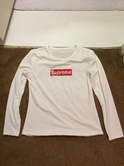 Supreme white shirt long sleeve size M