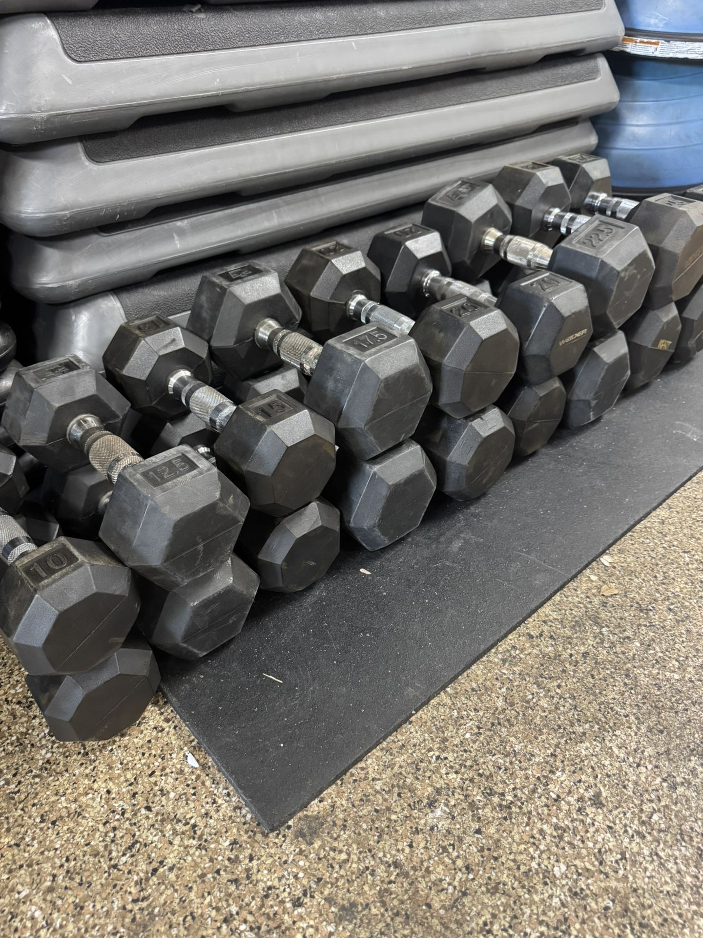 Rubber hex dumbbells $1 Per Lb
