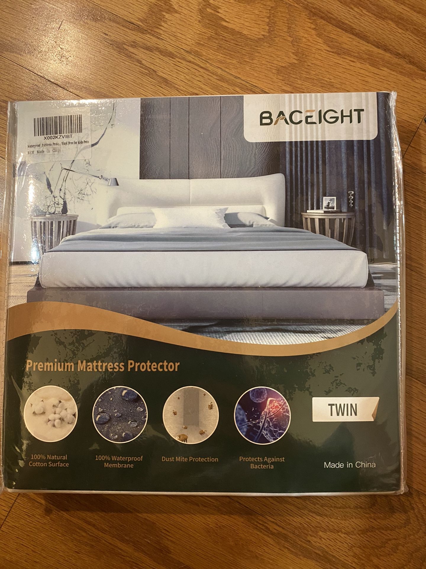 Waterproof Mattress Protector Twinsize Mattress Cover 100% Cotton Flannel Premium Hypoallergenic Breathable Vinyl Free Bed Cover Waterproof Fit Up