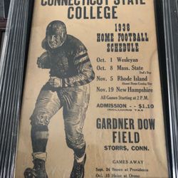 Vintage Ct State framed football poster