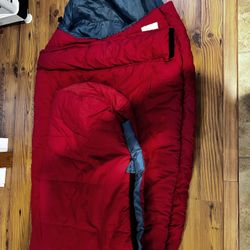 Used Red Adult Camping Outdoor Full Size Sleeping Bag 