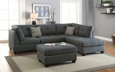 3pc Reversible Sectional Sofa Set W/ Ottoman
Reversible Sectional Set W/ Ottoman

Color: Blue Gray

   🔥   Seccional De 3 Piezas Nuevo En Caja. 