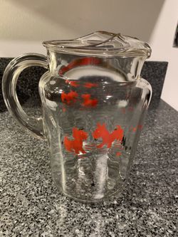 Vintage Scottie Dog Federal Glass 2 quart Pitcher