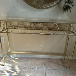 Gold Glass Console Table 