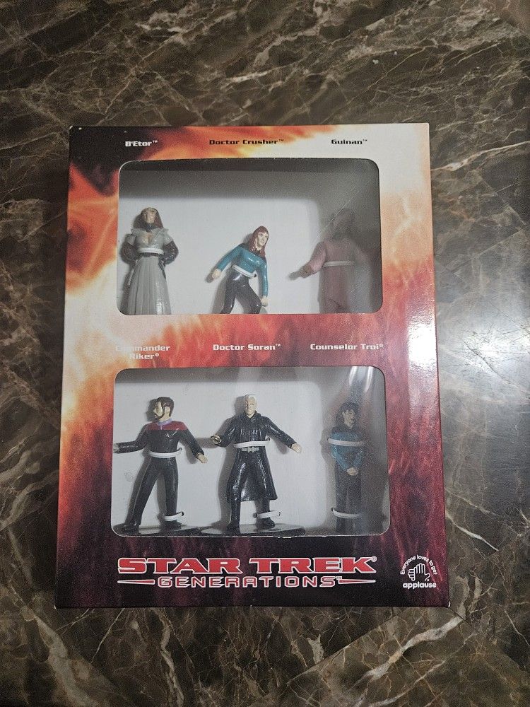 Star Trek Generations 6 Figure Set 1994 MIB 3 Inch High