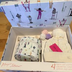 Betsy Johnson Ski Bunny Set - Hat, Bag, Strap, Keychain 