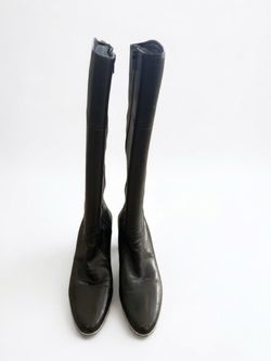 Cole Haan Black Leather Knee High Boots Womens 8.5 B 2" Heel Leather Lined