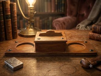 Vintage Rustic Wooden Condiment Caddy / Desk Organizer – Primitive Farmhouse Decor