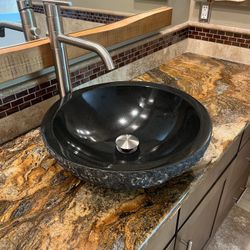 Granite Vessel Sinks W/ Faucets 