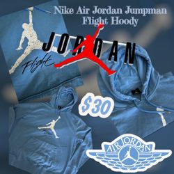 Nike Air Jordan Jumpman Flight Carolina Blue Hoodie Sweatshirt Men’s Large 