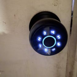 Lockin 4 in 1 Fingerprint Door Lock, Smart Door Knob with Lock, Biometric Door Lock with App Control & Key, Auto Door Lock with Code, Keyless Entry Do