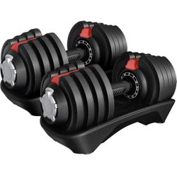 Adjustable Dumbbell Set 40 Adjustable Dumbbells Fast Adjust Dumbbell Weight Set with Anti-Slip Handle and Tray for Men/Women Home Gym St