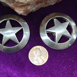 Gorgeous Pair Silver Conchos