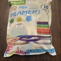 3-D pin filament, 1.75 mm, 320 feet, 16 colors