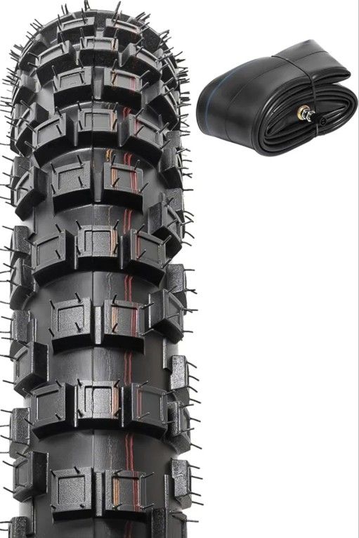 2.75-17 4PR TT 41P Dirt Bike Front/Rear Tire and Heavy Duty Inner Tube Compatible with 2.75-17 Off Road Pit Bike/Motorcycle Tire (P-259