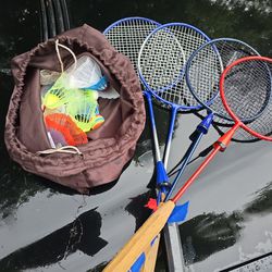 Badminton Racs And Birdies