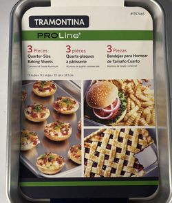 3 Piece Quarter Size Baking Sheets Pro Line Tramo tina