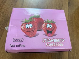 🍓 Strawberry Squeezing Squishy Toy – 12 Piece Set