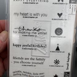 Stampin Up Small Sayings Rubber Stamp Set New 