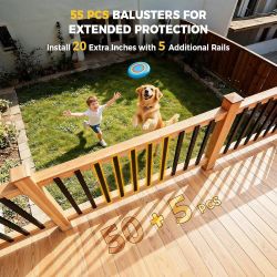 55 Pcs 32" Rectangular Deck Balusters, Straight Spindles Railing Kit