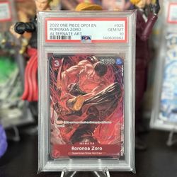 2022 One Piece OP01 Romance Dawn RORONOA ZORO Alternate Art #025 PSA 10 One Piece TCG