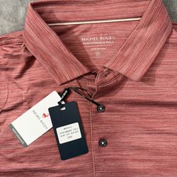 Michel Rouen Performance Polo Red Heather 2XL Wicking Sun Smart 4 Way Stretch