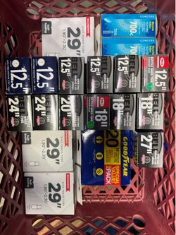 Lot of new bike inner tubes
