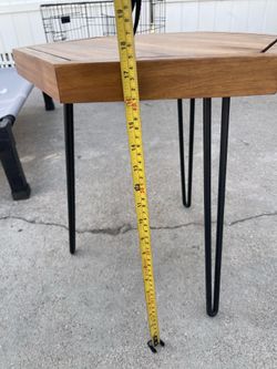 Hexagon Side Table w/Metal Frame