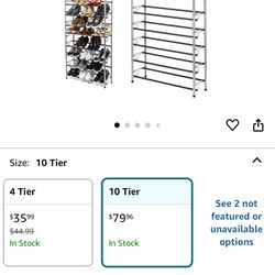Expandable Shoe Rack, 10 Tier Adjustable Shoe Shelf Storage Organizer,