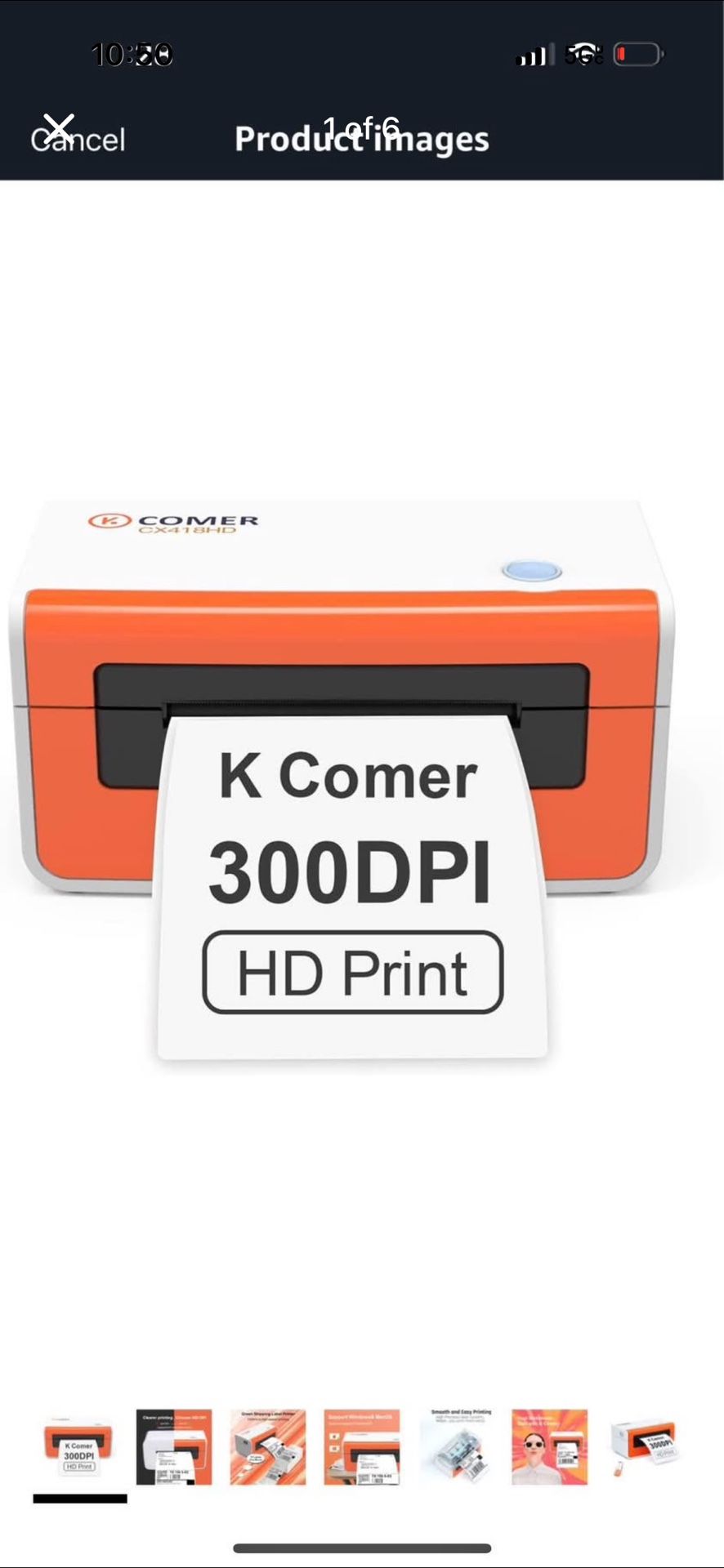 Thermal Label Printer 300DPI, 4x6 Shipping Label Printer for Package, Desktop Label Maker Compatible