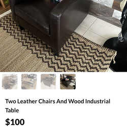 IKEA leather chairs and table