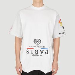 Balenciaga Size 1 M L UNISEX Mens S Logo Upside Down Tshirt Mixed Vintage Jersey