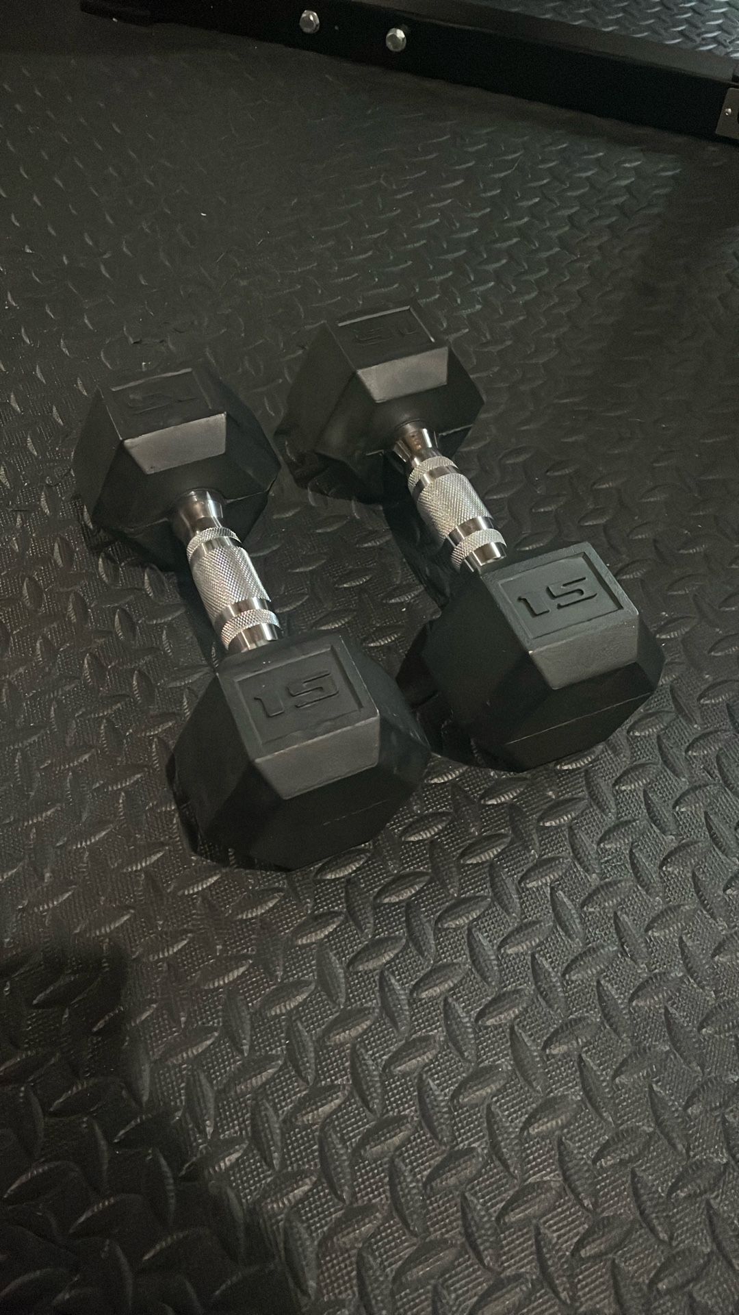 Pair of Dumbbell 15 Pound Rubber Coated