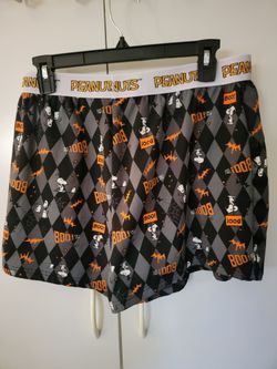 Pair of men's or women's Peanuts Snoopy and Woodstock Halloween pajama or boxer shorts Size Large