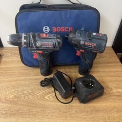 Bosch PS42 1/4” Impact Driver & PS31 3/8” Drill/Driver With Batteries And Charger